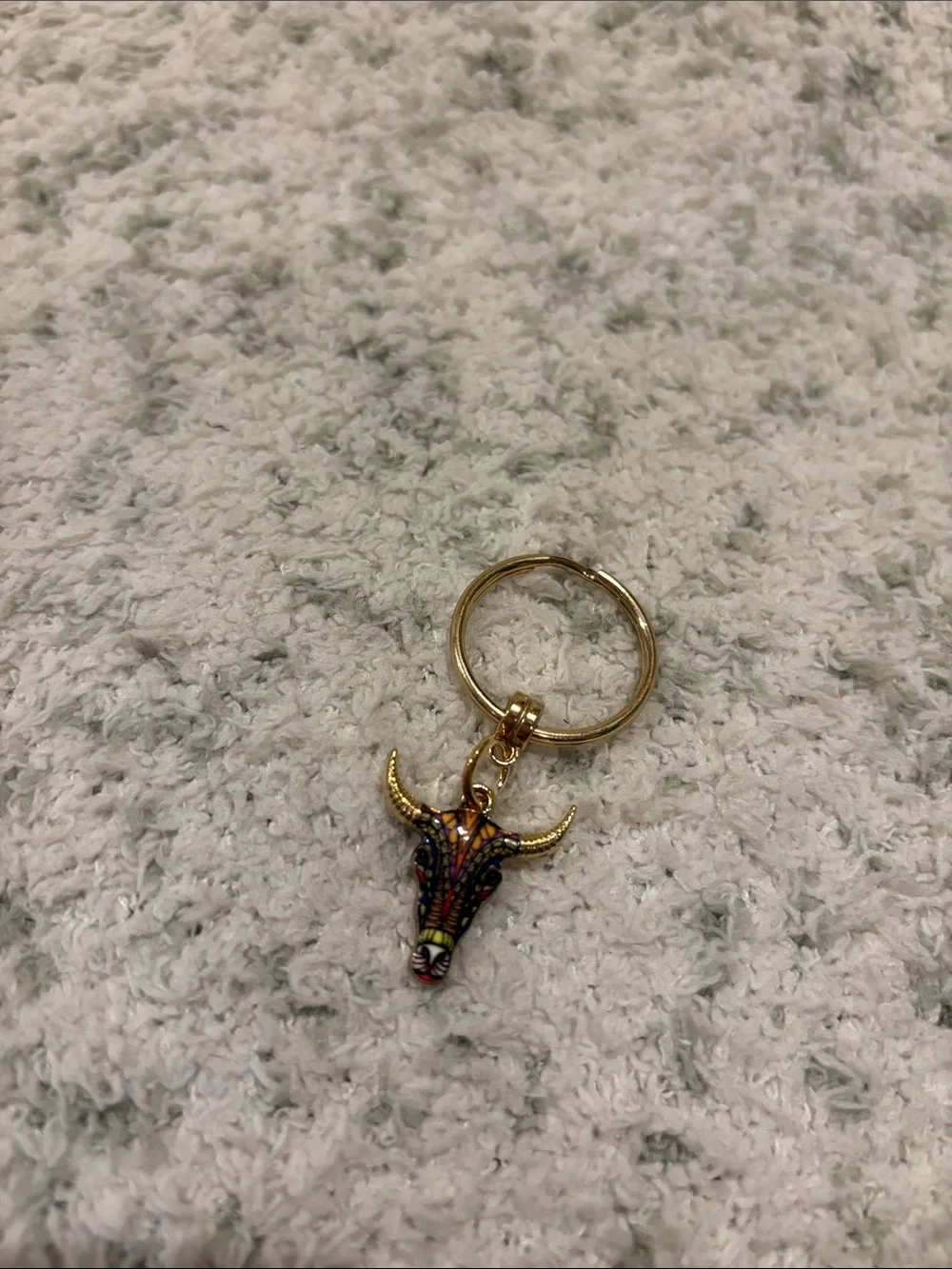 Western Bull Cattle Skull Key Chain Bag Charm NWT 2.25”